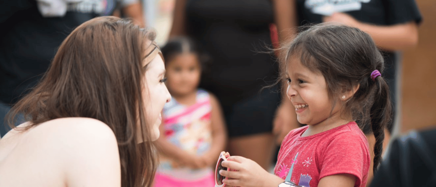 Smiling child at Hemisfair